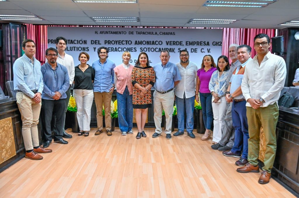 Ayuntamiento, Gh2 Solutions y operaciones sotocampav,presentan proyecto amoniaco verde para tapachula y la región